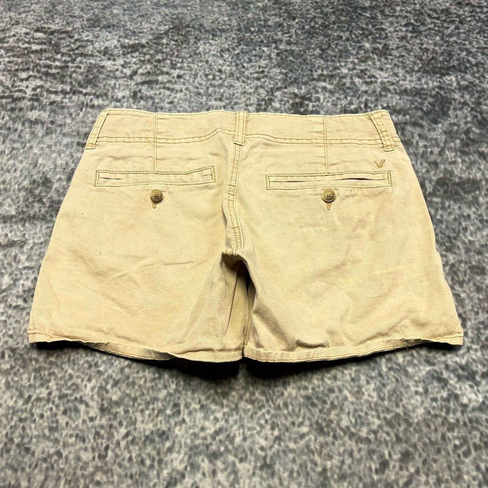 American Eagle Shorts Shortie Strech Size 2 (29") Khaki Tan Low Rise Chino Y2K